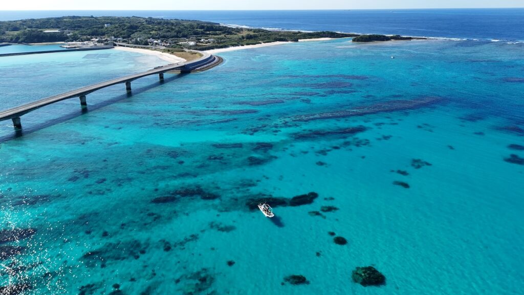 沖縄　伊平屋島　空撮　旅道楽たかしゅん合同会社